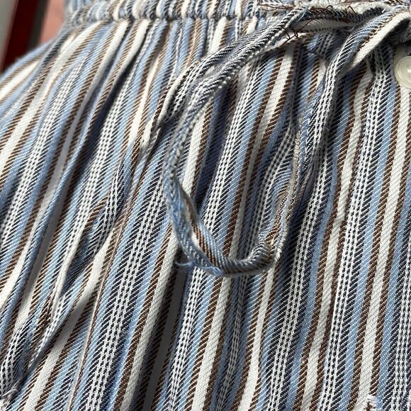 Japana Striped Shirt Dress with Tie Around Elastic Waist (Size: Large) - Picture 9 of 14